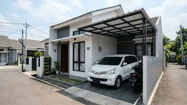 Carport Satu Atap dengan Parkir Bersebelahan