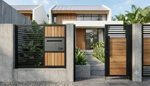 10 Desain Pagar dengan Kotak Surat Modern, Bikin Fasad Rumah Lebih Rapi dan Fungsional