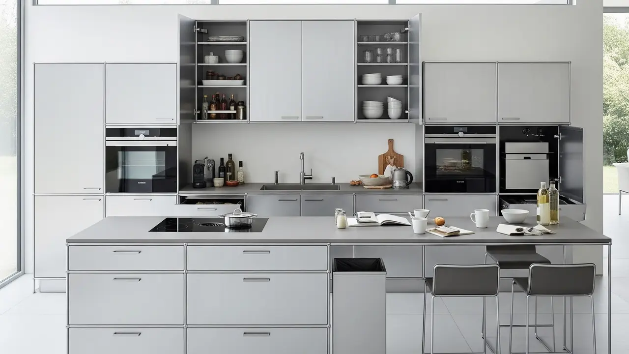 Model Lemari Dapur Minimalis Terbaru Aluminium (Image by Gemini AI)