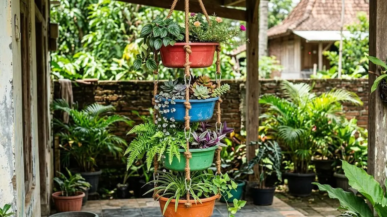 Ide Pot Bertingkat dari Baskom Bekas