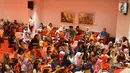 Anak-anak mengikuti acara Festival Cerita Nusantara dan Dunia di Perpustakaan Nasional, Jakarta, Sabtu (14/9/2019). Acara tersebut merupakan rangkaian dari kegiatan Perpusnas Expo 2019 yang berlangsung pada 5-22 September 2019. (Liputan6.com/Immanuel Antonius)