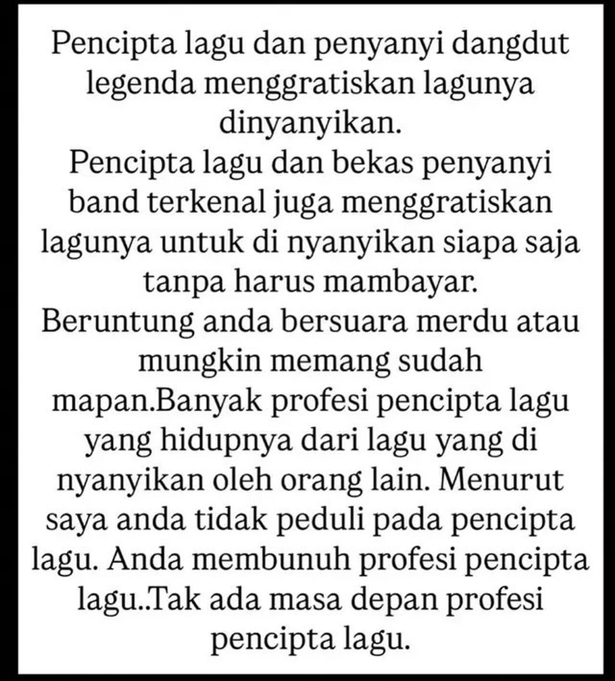 Rhoma Irama dan Charly Van Houten Gratiskan Royalti, Denny Chasmala: Anda Tak Peduli Pencipta Lagu