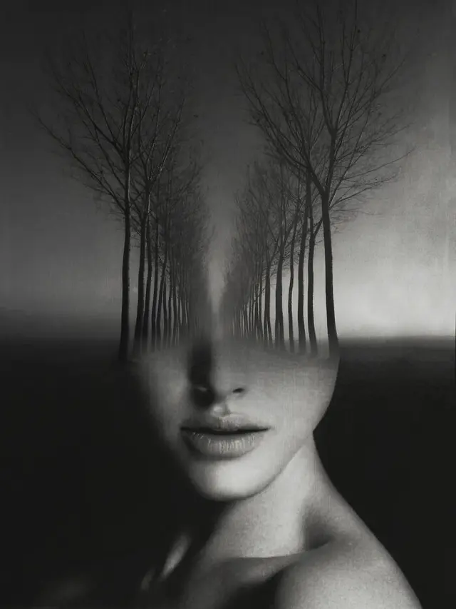 Double Exposure Wajah dan Alam