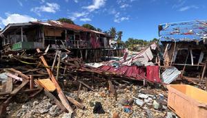 lokasi ledakan bom bekas perang dunia II di Biak Papua. (Antara)