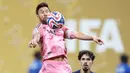 Inter Miami takluk dari PSG dengan skor telak 0-4 di laga babak 16 besar Piala Dunia Antarklub 2025 di Mercedez-Benz Stadium, Atlanta, Minggu (29/06/2025) malam WIB. (AFP/Charyl Triballeau)