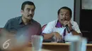 Edward Sirait (kanan) meyakini bahwa pilot pesawat Batik Air tak bersalah, terkait insiden tabrakan dengan pesawat Trans Nusa. Sebab, pilot pesawat Batik Air sudah mendapat izin take off, Jakarta, Selasa (5/4). (Liputan6.com/Angga Yuniar)