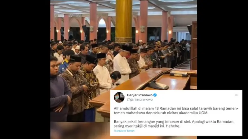 Warganet Nyinyirin Ganjar Pranowo yang Menyebut Dirinya Punya Banyak Kenangan di Masjid UGM, Terlebih Ketika Bulan Ramadhan Lantaran Sering Cari Takjil di Sini (twitter.com/ganjarpranowo)