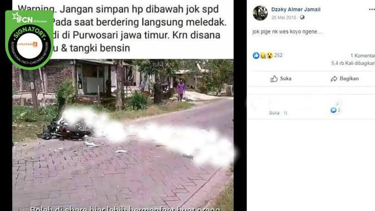 [Cek Fakta] Gambar Tangkapan Layar Foto Korban Kecelakaan Sepeda Motor
