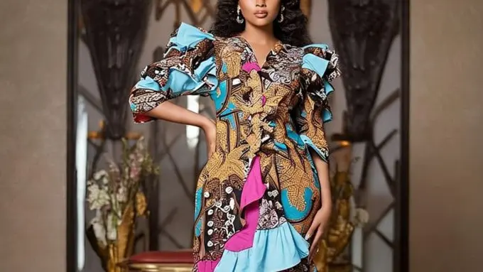 Ilustrasi Tunik Batik Lengan Balon Kerut (Sumber Gambar: Meta AI)