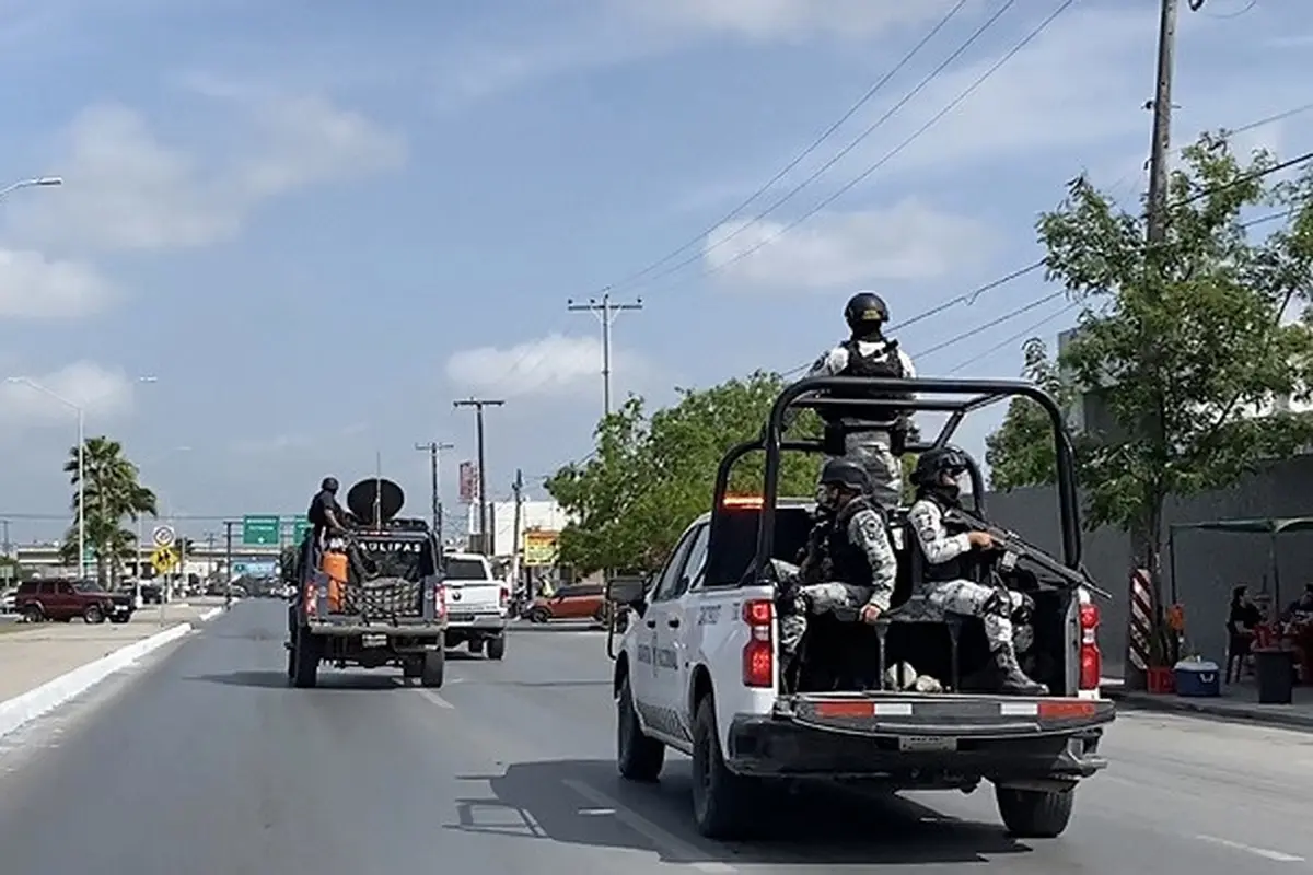 Pasukan Garda Nasional dalam operasi pemindahan dua dari empat warga Amerika Serikat yang diculik di Meksiko ke Brownsville. Foto diambil pada Selasa (7/3/2023).