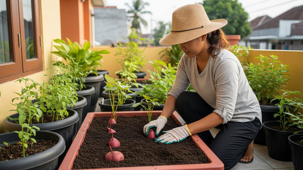 7 Langkah Menanam Ubi Jalar dalam Wadah di Teras, Panen Besar di Ruang Kecil