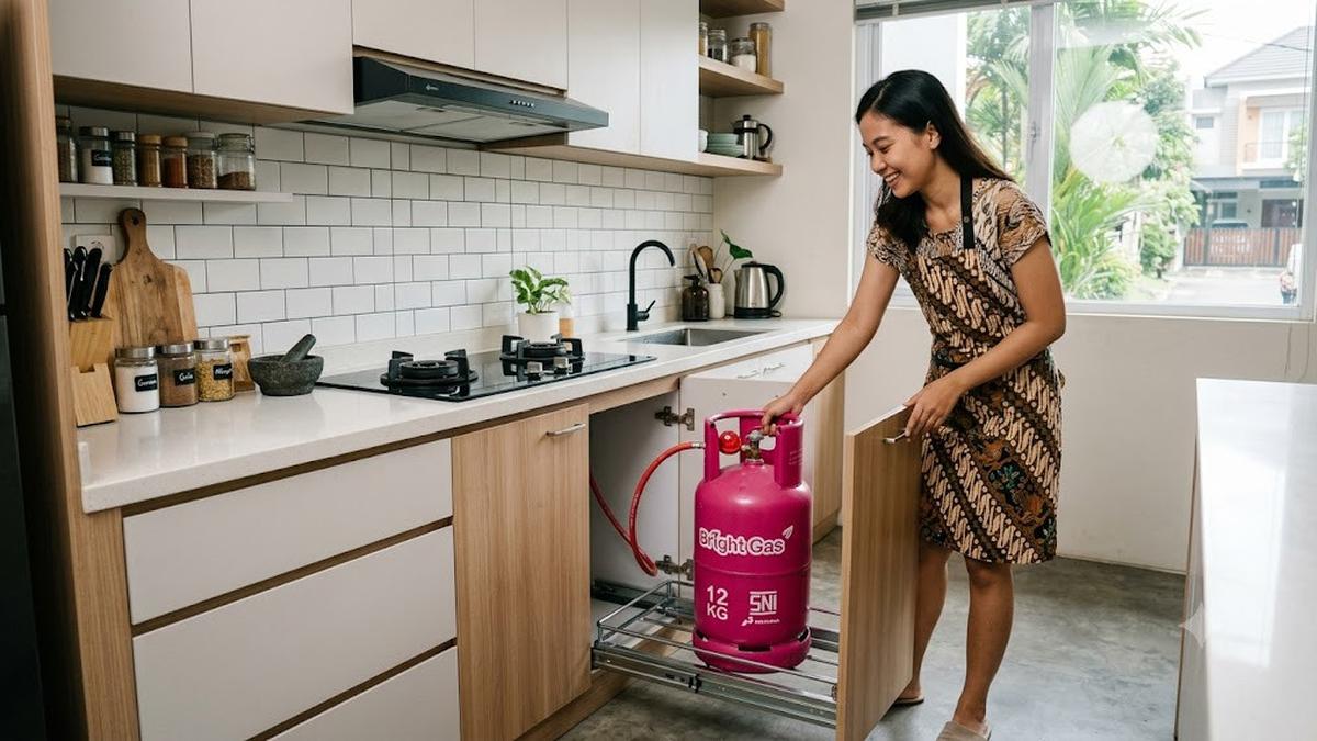8 Model Dapur dengan Rak Gas Tarik Minimalis, Modern dan Estetik