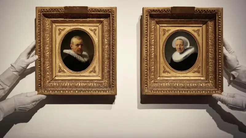 Lukisan potret sepasang suami istri yang langka oleh Rembrandt telah ditemukan di Inggris.