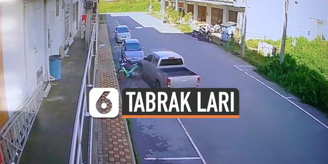 VIDEO: Sopir Kabur Usai Tabrak Mobil dan Motor yang Terparkir