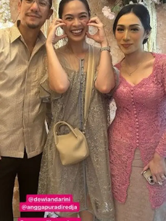 Potret Angga Puradiredja, Dewi Andarini, dan kerabat (Sumber: Instagram/mestyariotedjo dan Instagram/anggapuradiredja)