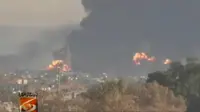 Awalnya 1 tangki BBM dekat Bandar Udara Tripoli, Libya, terbakar, namun akhirnya api menyambar dengan cepat ke 7 tangki lainnya.