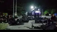 Brimob dan TNI tidur di lokasi kerusuhan di Kendari.(Dok Brimob Polda Sutlra)