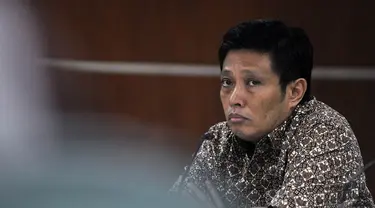 Terdakwa Dirut PT Dutasari Citralaras, Machfud Suroso saat sidang lanjutan di Pengadilan Tipikor, Jakarta, Senin (5/1). (Liputan6.com/Miftahul Hayat)