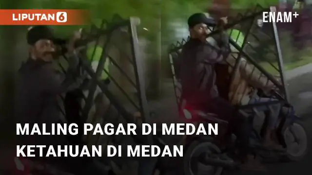 Beredar video detik-detik pencurian maling pagar di Jalan Kapten Patimura, Medan. Tampak 2 pengendara motor bawa pagar, yang ternyata hasil curian