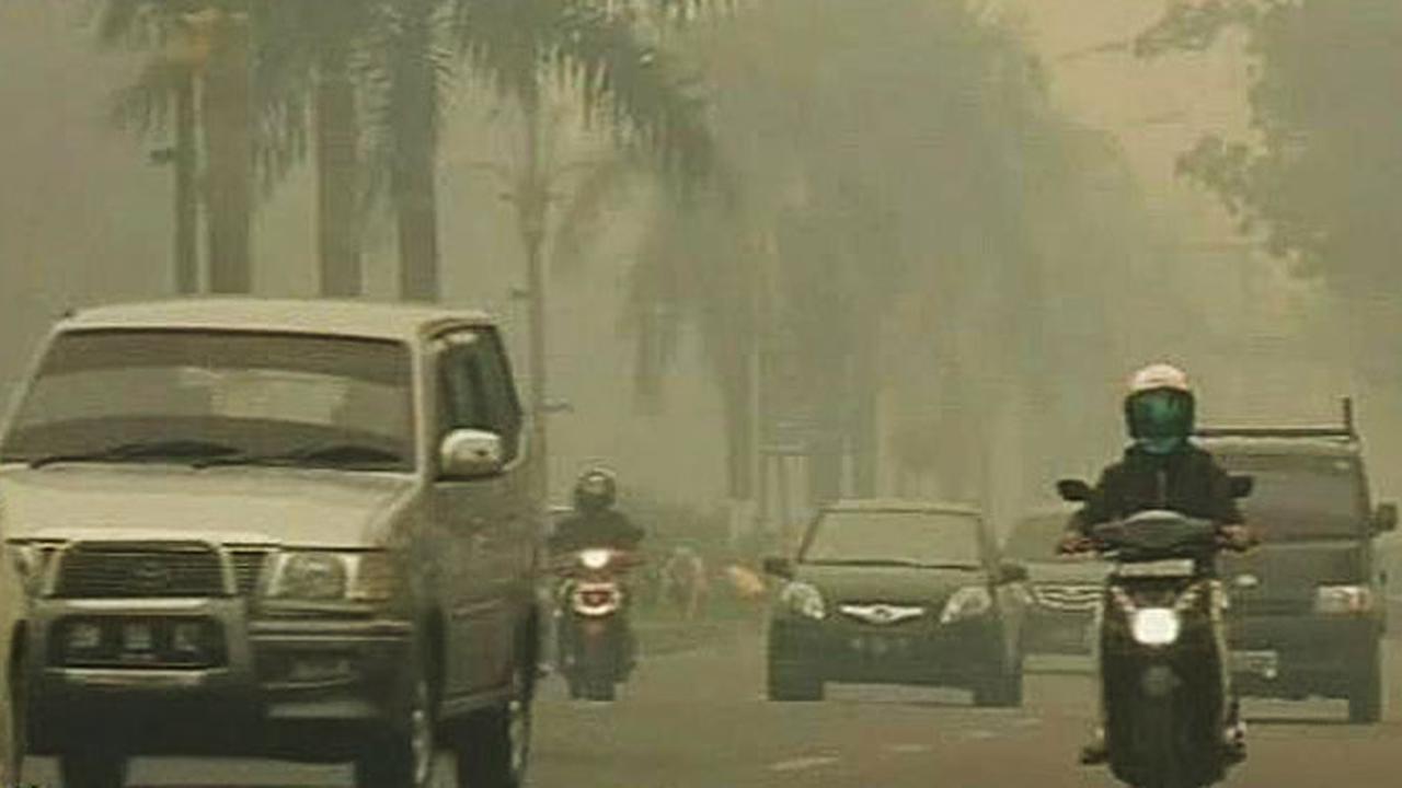 Darurat Asap, Bahkan Patung Riau pun Diberi Masker