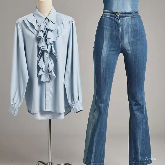 Celana Denim Flare ala 1970-an