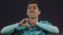 Roberto Firmino. Gelandang asal Brasil ini didatangkan Liverpool pada awal musim 2015/2016 dari Hoffenheim dengan nilai transfer 29 juta Poundsterling, lebih besar dari penawaran Manchester United kepada Hoffenheim meski lebih dulu bernegosiasi. (AFP/Lee Smith/Pool)