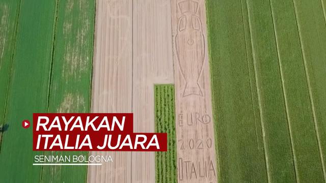 Berita video seorang seniman membuat karya di atas lahan 20 ribu meter persegi untuk merayakan Timnas Italia menjuarai Euro 2020.