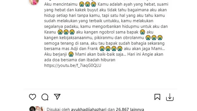 Angelina Sondakh (Foto: Instagram/@angelinasondakh09)