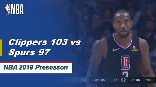 Berita Video Highlights NBA 2019-2020,LA Clippers Vs San Antonio Spurs 103-97