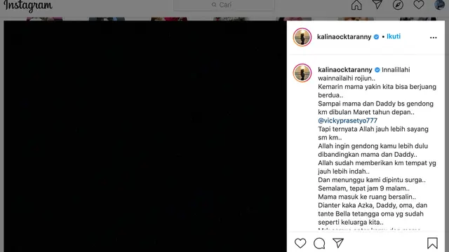 Unggahan Kalina Ocktaranny.