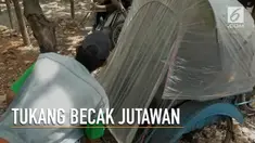 Ditemukan uang puluhan juta pada jok milik tukang becak yang terbaring sakit di jalanan.