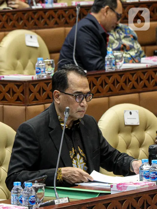 Rapat tersebut membahas evaluasi pelaksanaan APBN TA 2023 sampai Bulan Mei 2023. (Liputan6.com/Faizal Fanani)