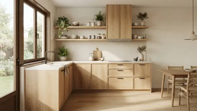 Inspirasi Dapur Japandi dengan Dominasi Warna Natural