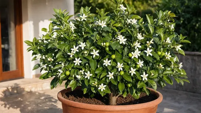 Cara Membuat Tanaman Jeruk dalam Pot Cepat Berbunga (AI Generated)