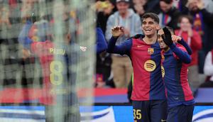 Gol kemenangan Barcelona atas Real Sociedad dibuka pada menit ke-25 lewat aksi Gerard Martin. (LLUIS GENE/AFP)