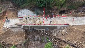 Pembangunan Jembatan Kodim Rejang Lebong Rampung, Akses Warga Desa Pahlawan dan Tik Sirong Lancar