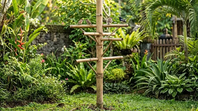 Bambu Berdiri di Sudut Taman