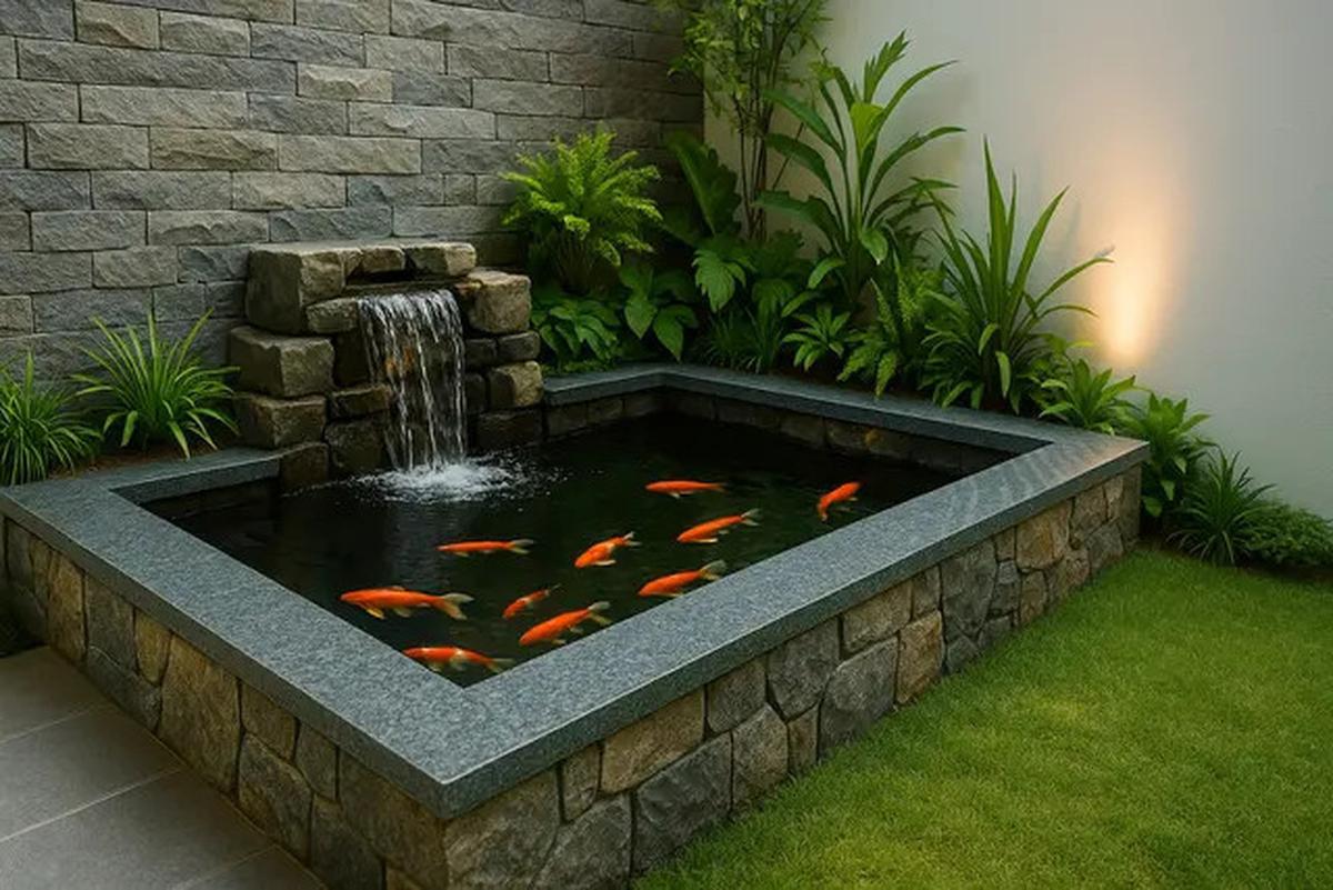 7 Gambar Kolam Ikan di Sudut Rumah Minimalis, Menambah Kesan Natural di 2025
