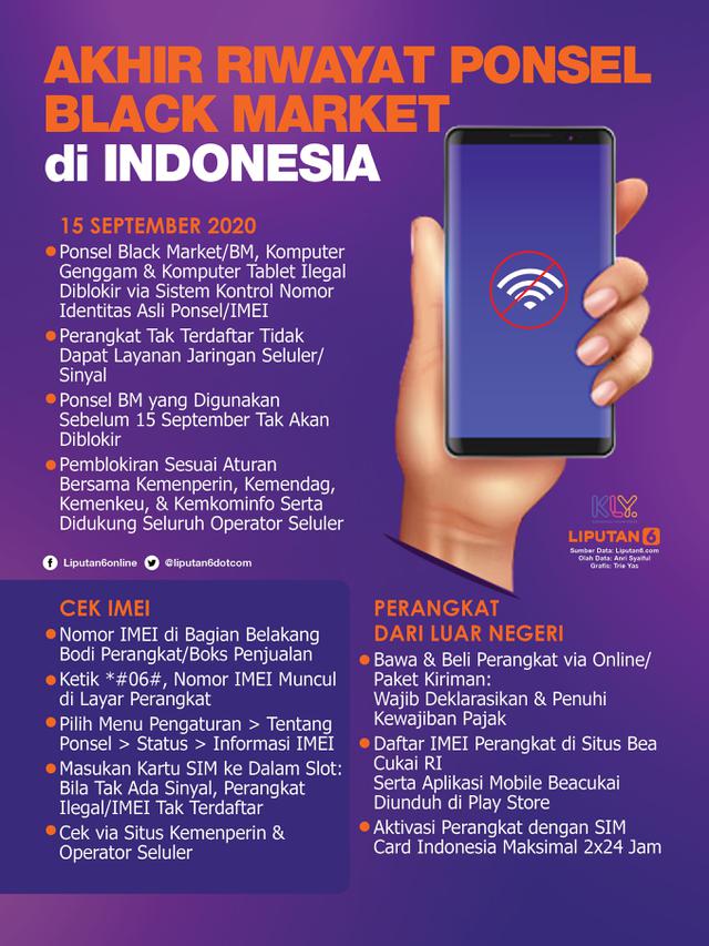 Infografis Akhir Riwayat Ponsel Black Market di Indonesia. (Liputan6.com/Trieyasni)