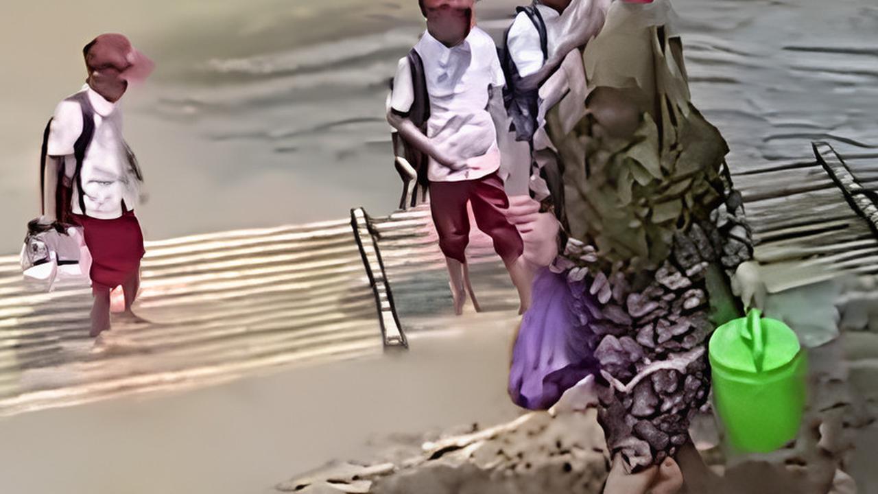 Kisah Pilu Siswa SD di Serang, Demi Sekolah Bertaruh Nyawa Sebrangi Sungai Besar dengan Rakit hingga Harus Berenang