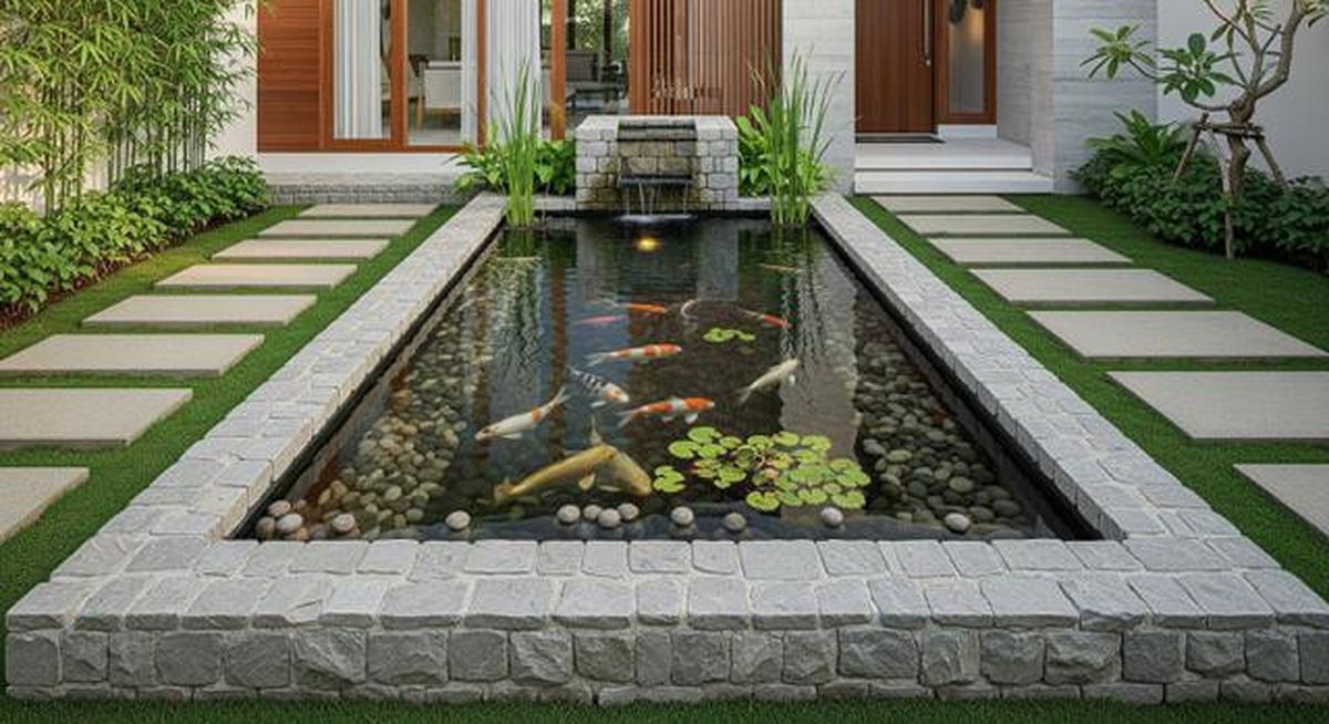 7 Model Kolam Ikan Depan Rumah Minimalis yang Menambah Kesan Asri, Estetis dan Menenangkan