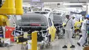 Pabrik dari PT Mitsubishi Motors Krama Yudha Indonesia (MMKI) ini memiliki nilai investasi  mencapai Rp7,5 triliun dan mampu menyerap 3.000 tenaga lokal, Cikarang, Bekasi, Jawa Barat, Selasa (25/4). (Liputan6.com/Angga Yuniar)