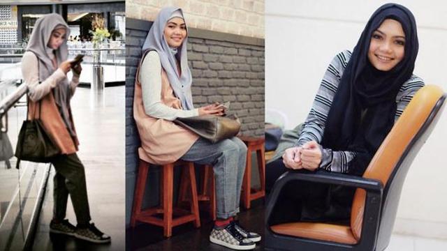 Penampilan Rina Nose Dalam Gaya Hijab Kasual Yang Memukau Fashion