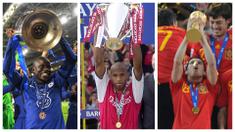 Foto kolase sejumlah pemain yang terpilih dalam 6 pemain elit yang kantongi gelar Liga Champions, Liga Inggris, dan Piala Dunia menurut The Sun. (Foto: AFP)