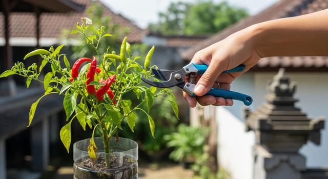7 Cara Menanam Cabai Subur di Botol Plastik, Panen Banyak Meski Lahan Terbatas (Foto: Gemini AI)