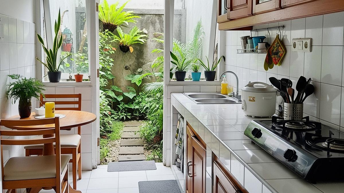 9 Inspirasi Dapur Sempit tapi Rapi dengan Pencahayaan Alami, Desain Efisien