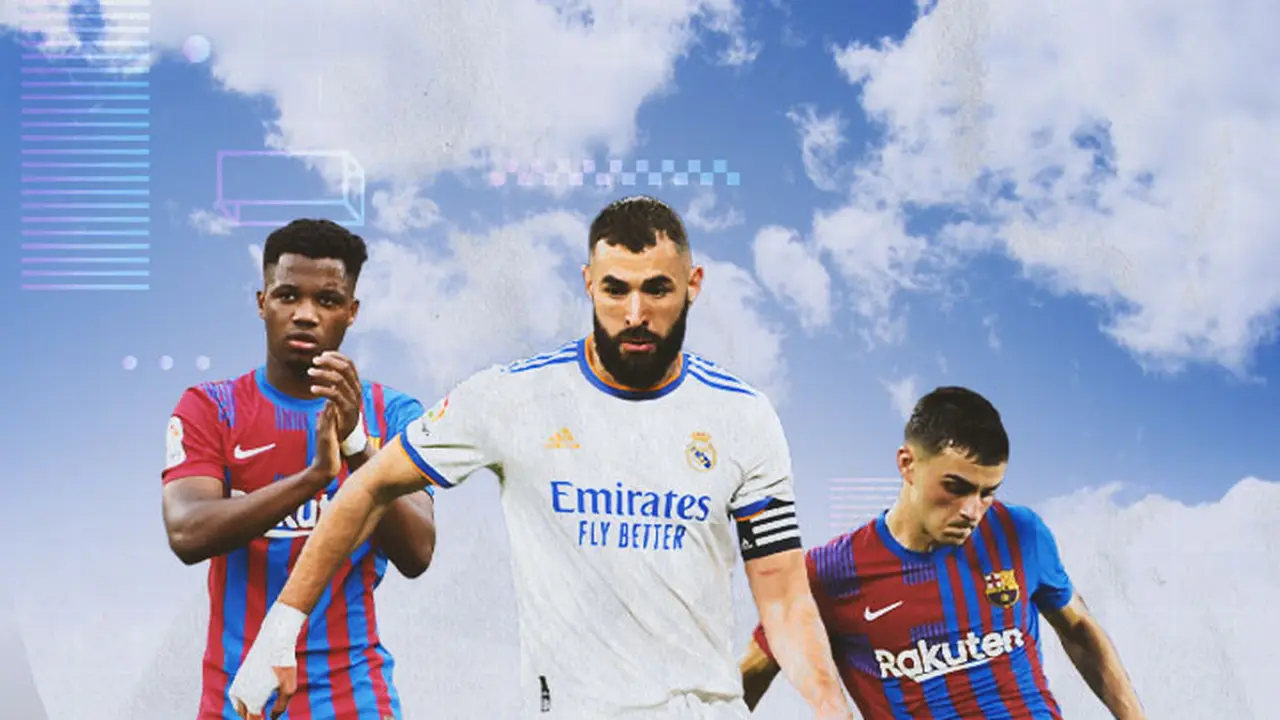 Ilustrasi - Ansu Fati, Karim Benzema, Pedri