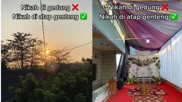 Lokasi Pernikahan Pasangan Ini Viral, Digelar di Atap Genting