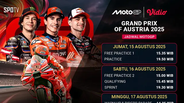 Jadwal MotoGP 2025 Grand Prix of Austria
