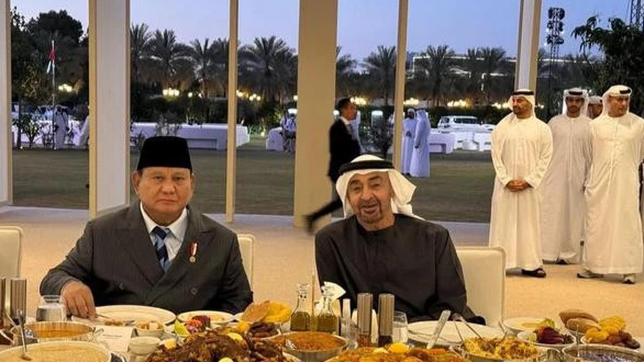 Potret Keakraban Prabowo dan MBZ Buka Puasa Bersama dengan Menu Timur Tengah di Qasr Al Bahr